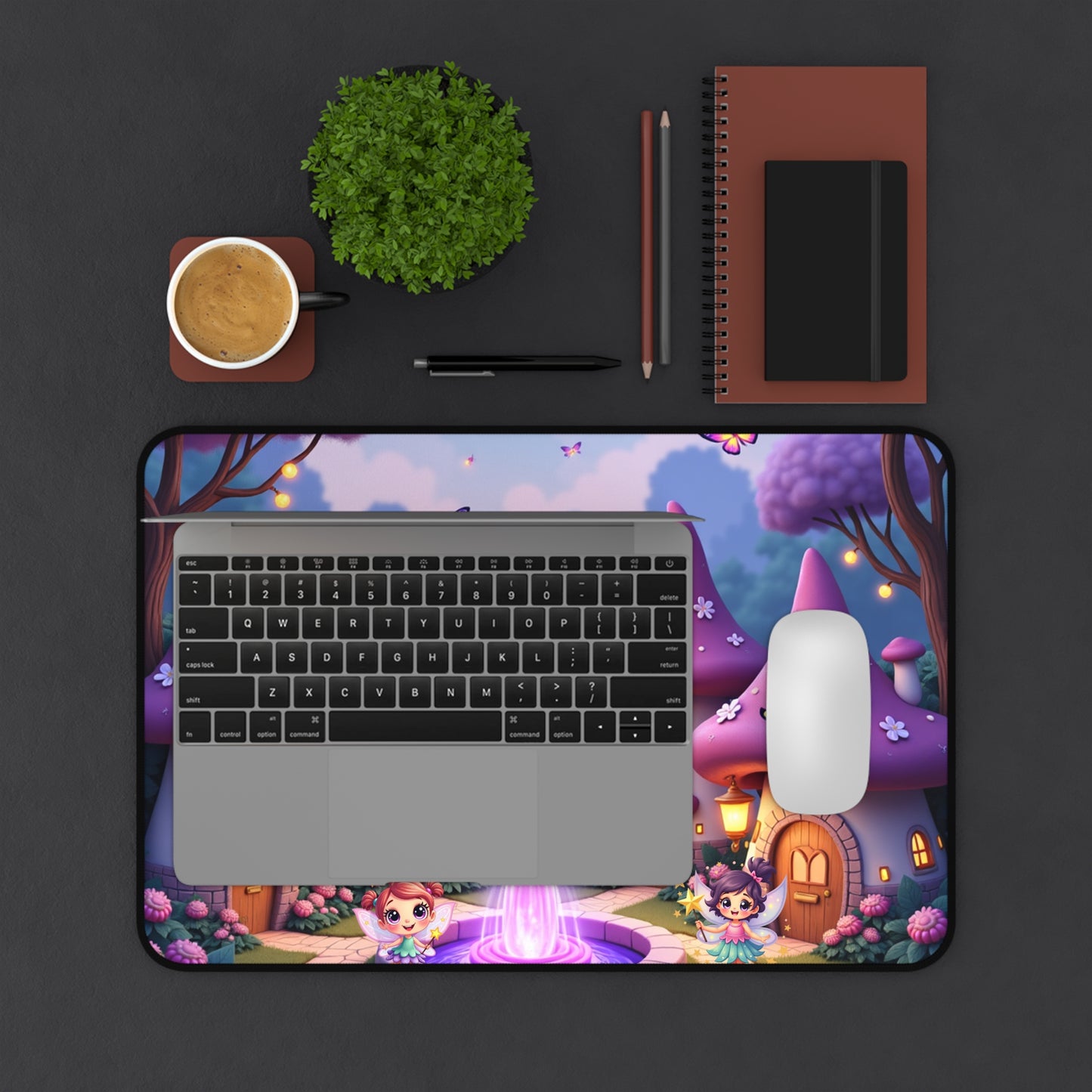 Fairyland Town in Purple Dreaming Desk Mat