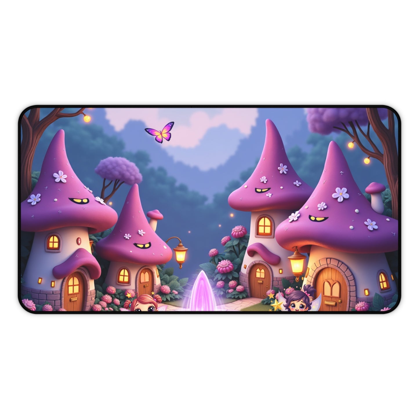Fairyland Town in Purple Dreaming Desk Mat