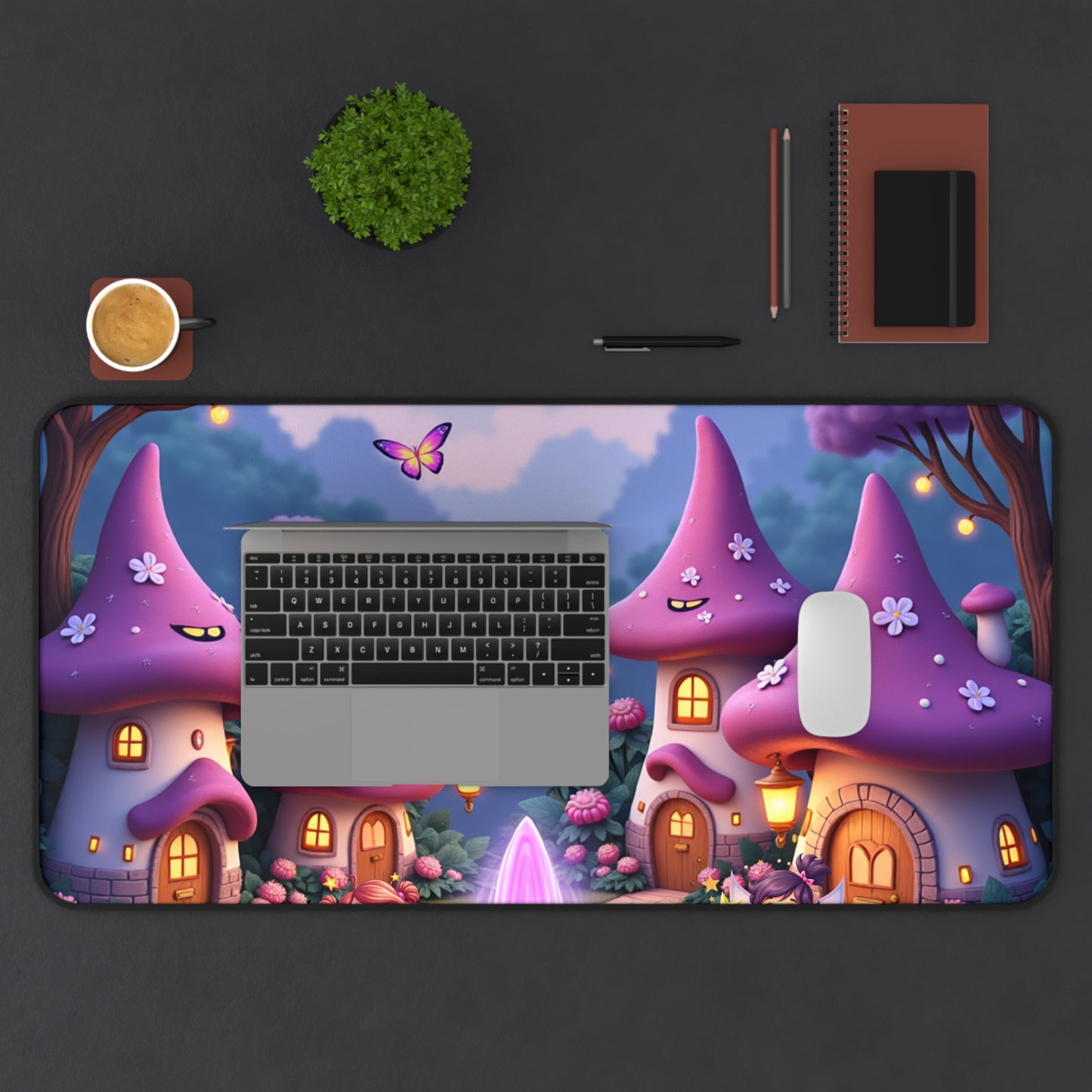 Fairyland Town in Purple Dreaming Desk Mat