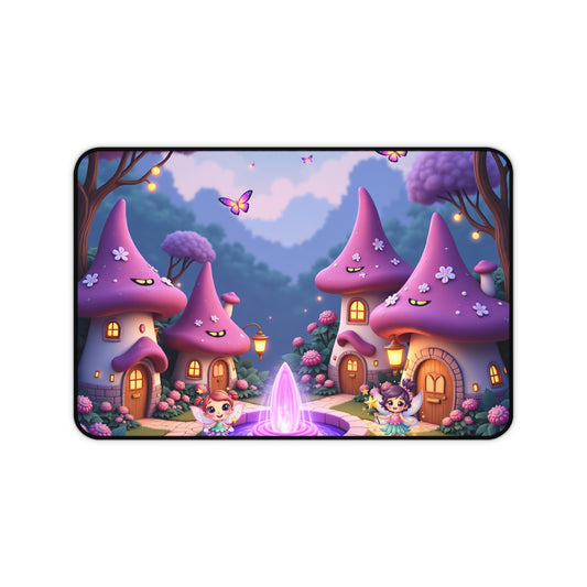 Fairyland Town in Purple Dreaming Desk Mat