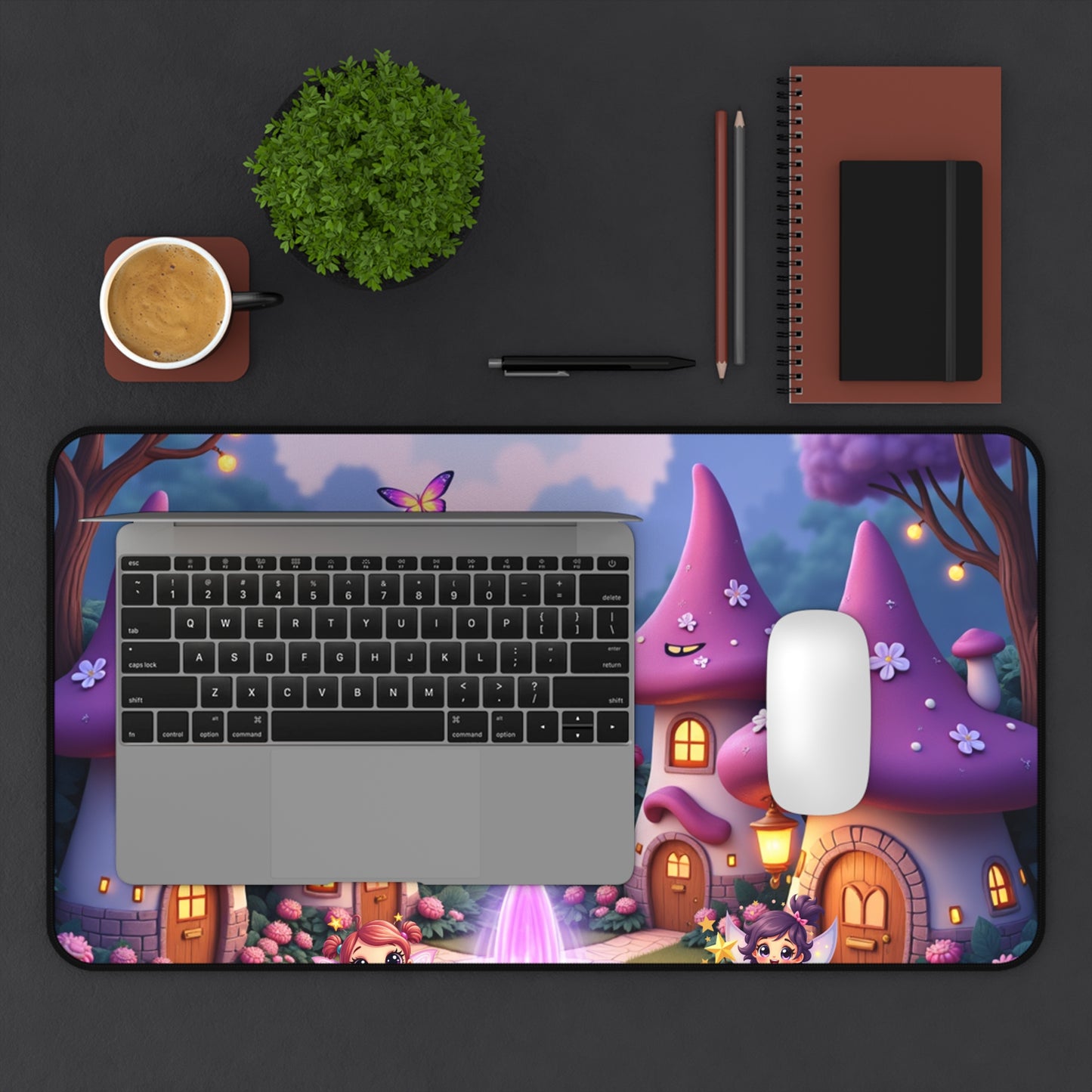 Fairyland Town in Purple Dreaming Desk Mat